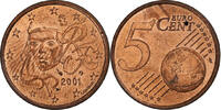 France 5 Euro Cent Paris, Cuivre plaqué acier, KM:1284 -