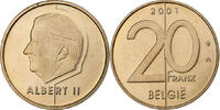 Belgique 20 Francs, 20 Frank Albert II, Bruxelles, Nickel-Bronze -