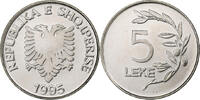 Albanie 5 Lekë Rome, Nickel plaqué acier, KM:76 -