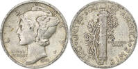 États-Unis Dime Mercury Dime, U.S. Mint, Argent, KM:140 -