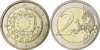 Finlande 2 Euro 30 ans Drapeau européen, Bimétallique, KM:New -