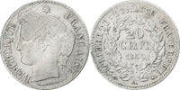 France 20 Centimes Cérès, Paris, Argent, Le Franc:F.146, KM:758.1 -