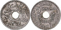 Tunisie 5 Centimes Ahmad Pasha Bey, Paris, Nickel-Bronze -