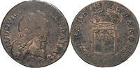 France 1/2 Sol Louis XV, Demi sol au buste enfantin, Paris, Cuivre, B -