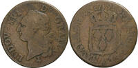 France Sol Louis XVI, Paris, Cuivre, Gadoury:350, KM:578.1 -