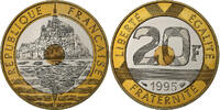 France 20 Francs Mont Saint Michel, Paris, BE, Tri-Metallic -