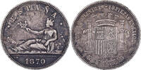 Espagne 5 Pesetas Provisional Government, Madrid, Argent, KM:655 -