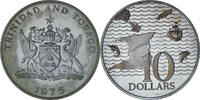 Trinité-et-Tobago 10 Dollars Franklin Mint, Proof, Argent, KM:24a -