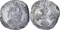 France 1/2 Franc au col plat Henri III, Bordeaux, Argent -