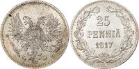 Finlande 25 Penniä Nicholas II, Helsinki, Civil War, Argent, KM:19 -