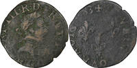 France Double Tournois Henri III, Poitiers, Cuivre, CGKL:96 -