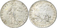 France 50 Centimes Semeuse, Paris, Argent, Gadoury:420, KM:854 -