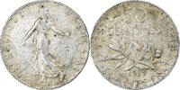 France 50 Centimes Semeuse, Paris, Argent, Gadoury:420, KM:854 -
