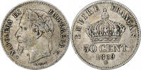 France 50 Centimes Napoléon III, Strasbourg, Argent, Gadoury:417 -