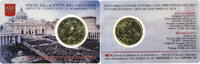 Vatican 50 Euro Cent Pape François, Coin card.FDC, Rome, Or nordique -
