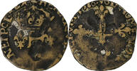 France Double Sol Parisis Henri III, Paris, Faux d'époque, Cuivre -