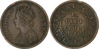 Inde britannique 1/2 Pice Victoria, Cuivre -