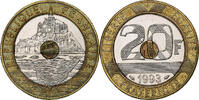 France 20 Francs Mont Saint-Michel, Paris, Tri-Metallic -