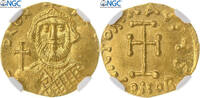 Tremissis Leontius, Constantinople, Or, NGC, SPL, Sear:1333 -