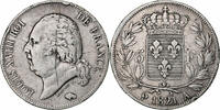 France 5 Francs Louis XVIII, Paris, Argent, Gadoury:614 -