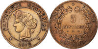 France 5 Centimes Cérès, Paris, Bronze, Gadoury:157a -