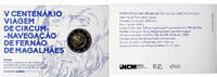 Portugal 2 Euro Fernand de Magellan, Coin card.Proof, Lisbonne -