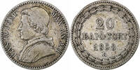 États pontificaux 20 Baiocchi Pius IX, Rome, Argent -