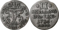 Danemark 2 Skilling Frederik V, Copenhagen, Billon -