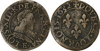 France Double Tournois Louis XIII, Tours, Cuivre, CGKL:440 -