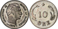 Danemark 10 Öre Christian IX, Copenhagen, Billon, KM:795.1 -