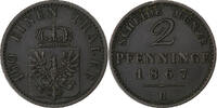Royaume de Prusse 2 Pfennig Wilhelm I, Hannover, Cuivre -