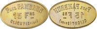 France 15 Francs Épicerie Paul Pambrun, Clichy, Laiton -