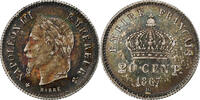 France 20 Centimes Napoléon III, Strasbourg, Argent, Gadoury:309 -