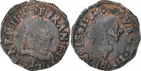 France Double Tournois Henri III, Nantes, Cuivre, Gadoury:455 -