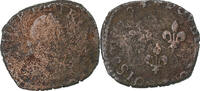 France Double Tournois Henri III, Cuivre, B, Gadoury:455 -