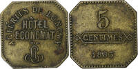 France 5 Centimes Hôtel Economat, Aciéries de Longwy, Laiton -
