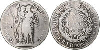 Italie 5 Francs République du Piémont (Gaule Subalpine), Turin, Argent -