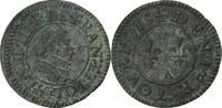 France Denier Tournois Henri III, Paris, Cuivre, Gadoury:450 -