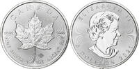 Canada 5 dollars, 1 oz Elizabeth II, Maple Leaf, Winnipeg, BE, Argent -