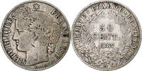 France 50 Centimes Cérès, Paris, Argent, Gadoury:419a -