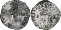 France 1/4 Ecu Louis XIII, Bayonne, Argent, Gadoury:27 -
