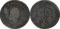 France Liard Louis XIV, Caen, Cuivre, Gadoury:80, KM:192 -