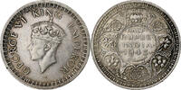 Inde britannique 1/2 Rupee George VI, Bombay, Argent, KM:552 -