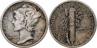 États-Unis Dime Mercury, Denver, Argent, KM:140 -