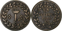 France Décime. Louis XVIII, Strasbourg, Bronze, Gadoury:196d -