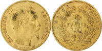France 5 Francs Napoléon III, Paris, tranche cannelée, Or -