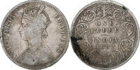 Inde britannique Rupee Victoria, Argent, KM:492 -