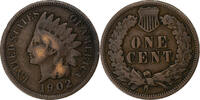 États-Unis Cent Indian Head, Philadelphie, Cuivre, KM:90a -