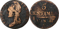 France 5 Centimes Dupré, Paris, Petit module, Bronze, Gadoury:124 -