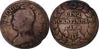 France 5 Centimes Dupré, Lyon, Cuivre, Gadoury:126 -